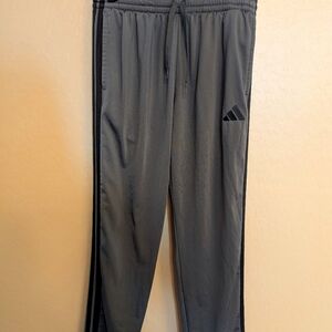 Adidas Gray & Black Track Pants Open Leg Mens Large